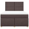 vidaXL Boxspringbett mit Matratze Dunkelbraun 160x200 cm Stoff