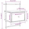 vidaXL Wand-Nachttische 2 Stk. Braun Eiche 35x30x51 cm Holzwerkstoff