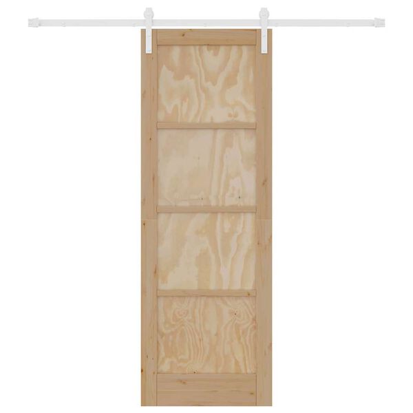 vidaXL Schiebet&uuml;r Braun 73,5 x 211 cm Massives Kiefernholz