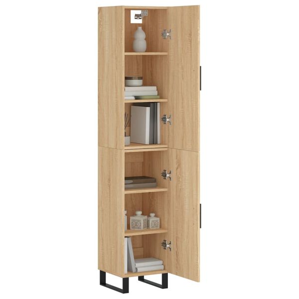 vidaXL Highboard Sonoma-Eiche 34,5x34x180 cm Holzwerkstoff