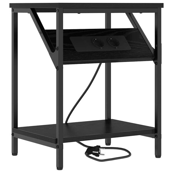 vidaXL Nachttisch Schwarz Eichen-Optik 38 x 30 x 48 cm Holzwerkstoff