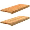 vidaXL Treppenstufen 2 Stk. Hellbraun 70x30x2 cm Massivholz Eiche