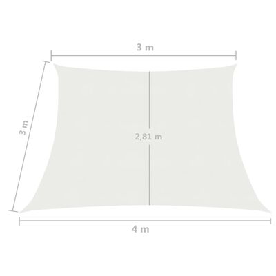 vidaXL Sonnensegel 160 g/m² Weiß 3/4x3 m HDPE