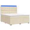 vidaXL LED Boxspringbett mit Matratze Creme 140 x 200 cm Stoff