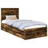 vidaXL Bettrahmen Ger&auml;ucherte Eiche 90 x 200 cm Ingenieurs Holz