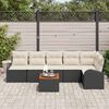 vidaXL Gartensofa-set mit Kissen 7 pcs Schwarz Poly-Rattan