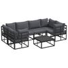 vidaXL Garten-Sofa-Set 7 pcs Schwarz Aluminium