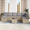 vidaXL Sofa Set mit Kissen mit Speicher Beige und Hellgrau Poly-Rattan