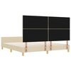 vidaXL Bettgestell mit Kopfteil Creme 180 x 200 cm Stoff