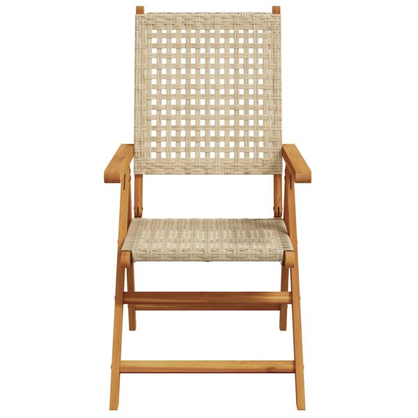 vidaXL 7-tlg. Garten-Essgruppe Poly Rattan und Massivholz Beige