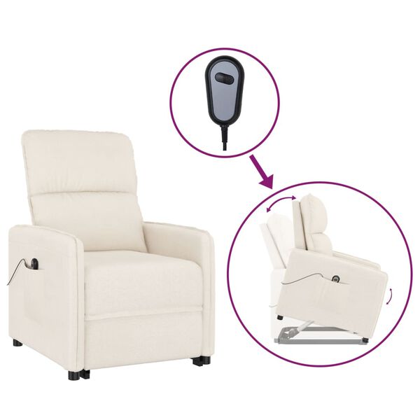 vidaXL Aufstehsessel Beige Mikrofasergewebe