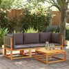 vidaXL Gartensofa-Ecke mit Kissen Holz Akazie & Rattan