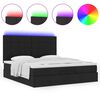 vidaXL Ottoman-Bett mit Matratze & LEDs Schwarz 180x200 cm Stoff