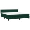vidaXL Boxspringbett mit Matratze Dunkelgr&uuml;n 180x210 cm Samt