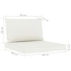 vidaXL 5-tlg. Garten-Lounge-Set mit Creme Kissen