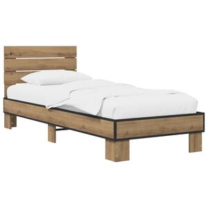 vidaXL Bettgestell mit Kopfteil Artisan-Eiche 80 x 200 cm