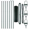 vidaXL Zaun mit Pfosten Gr&uuml;n 1,4 x 10 m Stahl und PVC