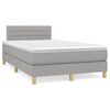 vidaXL Boxspringbett mit Matratze & LED Hellgrau 120x190 cm Stoff