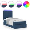 vidaXL Ottomane Bett mit Matratze & LEDs Blau 100x200 cm Stoff