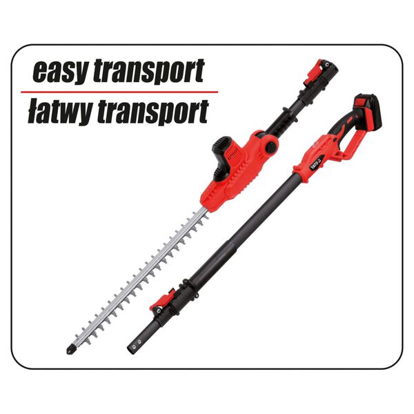 YATO Heckenschere mit 2,0 Ah Li-Ionen-Akku 18 V 420 mm