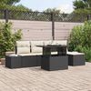 vidaXL Gartensofa-set mit Kissen 6 pcs Schwarz und Creme Poly-Rattan