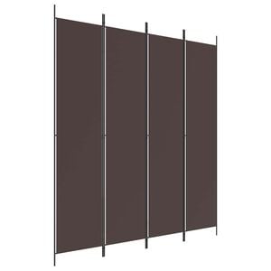 vidaXL 4-tlg. Paravent Braun 200x220 cm Stoff