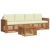 vidaXL Sofagarnituren 5 pcs Natur und Creme Massivholz Akazie