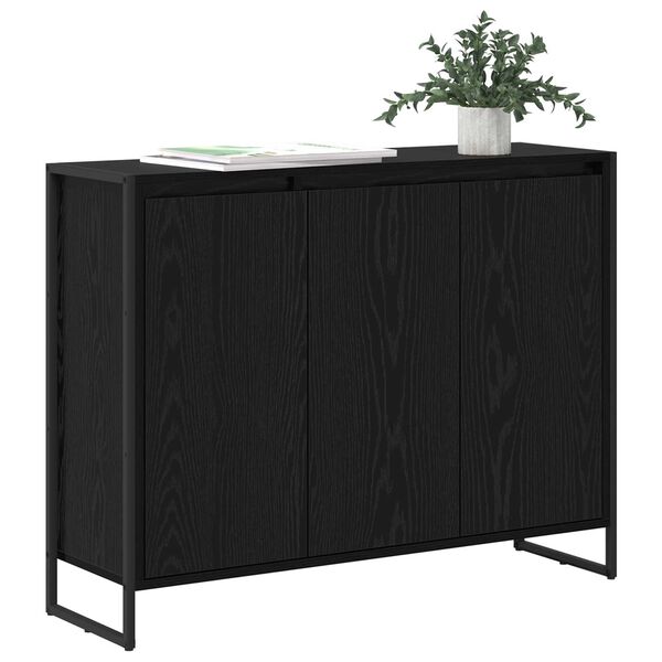 vidaXL Seitenschrank Schwarz Eichen-Optik 96,5 x 30 x 75 cm