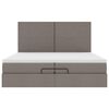vidaXL Ottoman-Bett mit Matratzen & LEDs Taupe 200x200 cm Stoff
