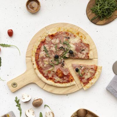 Livoo Pizza-Schneidebrett Set 30 cm Holz