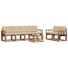 vidaXL Outdoor-Sofagarnitur mit Kissen 7 pcs Natur und Beige