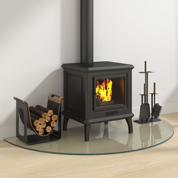 vidaXL Funkenschutzplatte Glas Halbrund 1200x600 mm