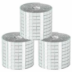 vidaXL Spiegel-Mosaikfliese Geometrisch 3 stk. Silber 100 x 4 cm Glas