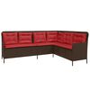 vidaXL Gartensofa mit Kissen L-f&ouml;rmig Braun Polyrattan