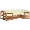 vidaXL Outdoor-Sofagarnitur 6 stk. Natur und Creme
