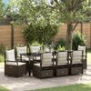 vidaXL Garten Essgruppe 9 pcs Braun Poly-Rattan