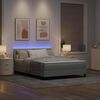 vidaXL LED Boxspringbett mit Matratze Hellgrau 160 x 200 cm Samt