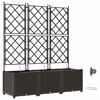 vidaXL Garten-Pflanzgef&auml;&szlig; 3 Stk. Braun 120 x 40 x 142 cm PP