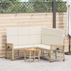 vidaXL Garten Liegesofa Set Beige und Cremewei&szlig; 164 x 164 x 112 cm
