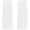 vidaXL Voile-Vorhang mit Vorh&auml;ngen 2 pcs Wei&szlig; 225 x 140 cm Polyester