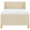 vidaXL Boxspringbett mit Matratze Creme 100 x 200 cm Stoff