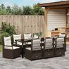 vidaXL Garten Essgruppe 9 pcs Braun Poly-Rattan