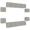 vidaXL 8-tlg. TV-Schrank-Set Betongrau Holzwerkstoff