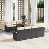 vidaXL Garten-Sofa-Set mit Speicher 8 pcs Schwarz Poly Rattan