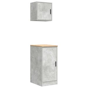 vidaXL Garagenschr&auml;nke 2 Stk. Betongrau Holzwerkstoff