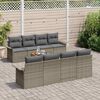 vidaXL Garten-Sofa-Set mit Kissen mit Speicher mit Kissen 7 pcs Grau