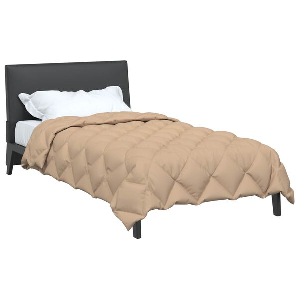 vidaXL Winterbettdecke Taupe 155 x 220 cm Mikrofaser