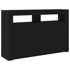 vidaXL Sideboard Schwarz Eichen-Optik 116 x 30 x 75 cm Holzwerkstoff