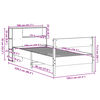 vidaXL Massivholzbett mit Regal ohne Matratze Wachsbraun 100x200 cm