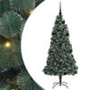 vidaXL K&uuml;nstlicher vorbeleuchteter Weihnachtsbaum mit Kugelset 150 cm